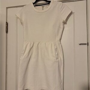 Vineyard Vines White Textured Short-Sleeve Dress